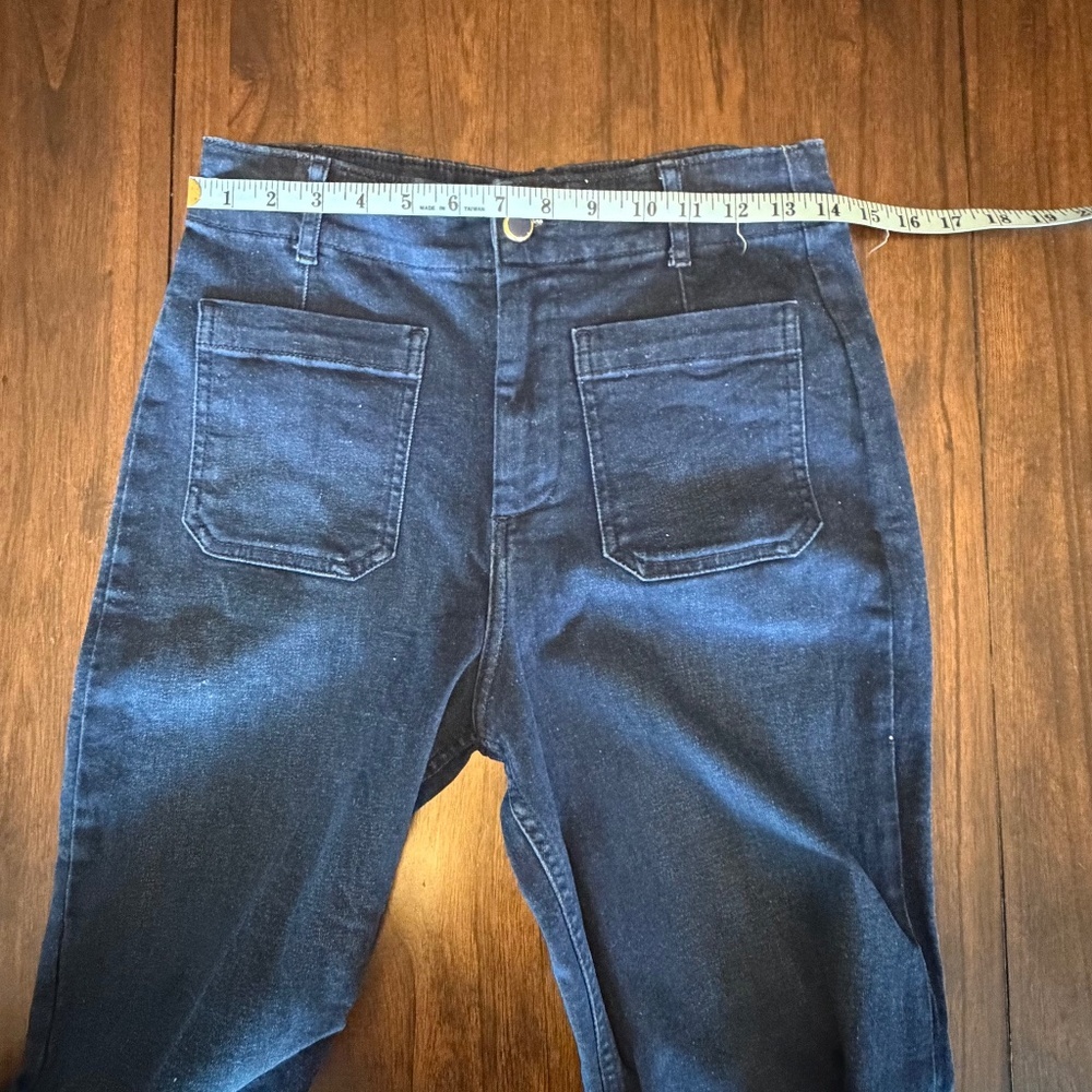 Bagatelle Collection High Rise Wide Leg Crop Jean Dark Blue, Size 28 - Picture 12 of 14